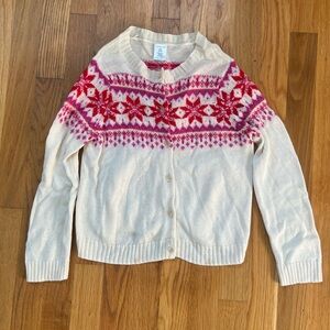 J. Crew Crewcuts Girls Fair Isle Wool Cardigan Sweater